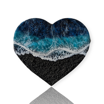 Black Sand Ocean Heart